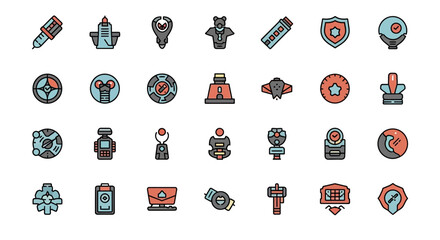 Obraz premium Collection of Various Modern Flat Icons.