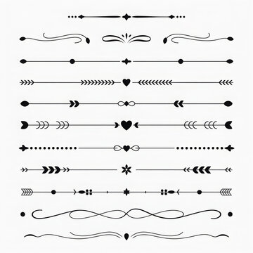 Old western line dividers design elements. 

