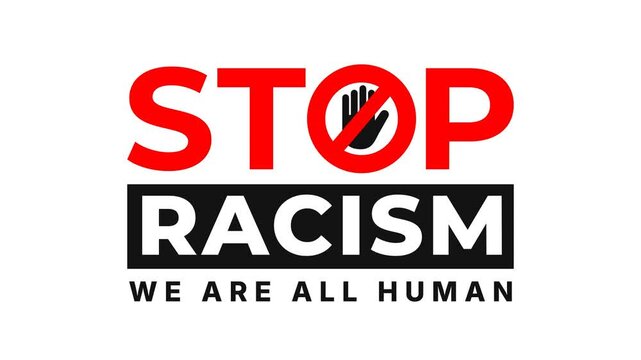 Stop Racism Sign &ndash; Equality and Human Rights Awareness Concept.  Transparent background. 4K resolution