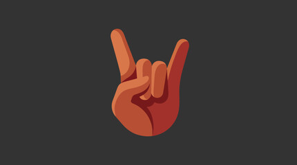 Obraz premium A vibrant graphic of a hand making the rock gesture, often associated with rock music and enthusiasm, perfect for music lovers and concert promoters.