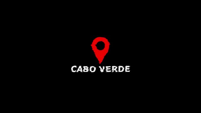 Cabo Verde Location Map Marker Red Black Background Travel Tourism location red pin