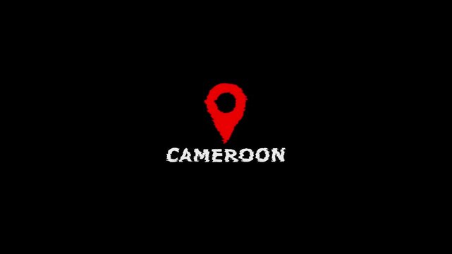 Cameroon Location Map Marker Red Pin Africa Country