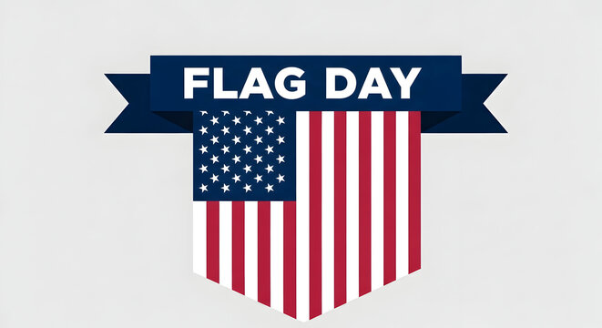 Flag day celebration with american flag and banner