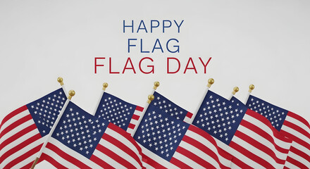 Fototapeta premium Celebrating flag day with american flags and patriotic spirit