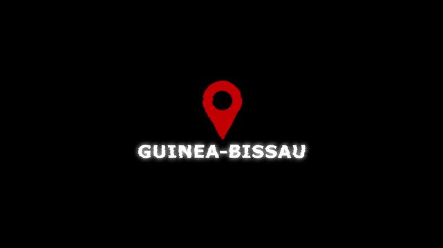 Location marker with Guinea- Bissau text on black background map pointer Guinea-Bissau