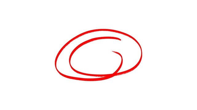 Handwritten red circle. For marking text, numbers, marker pen, pencil, logo, hand-drawn doodle grunge circle highlights. 4k