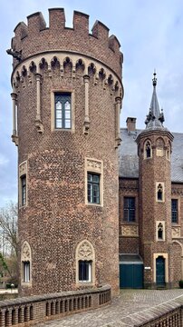 tower of the paffendorf castle in bergheim, germany