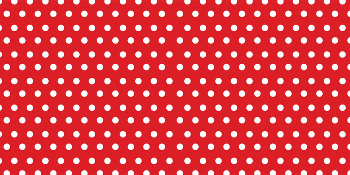 Classic white and red dot pattern, colored background - vector abstract background.