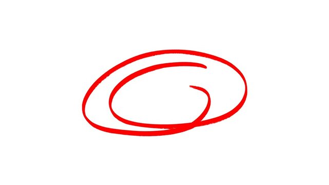 Handwritten red circle. For marking text, numbers, marker pen, pencil, logo, hand-drawn doodle grunge circle highlights. 4k