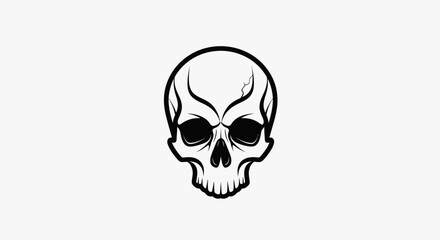 Obraz premium skull icon black and white