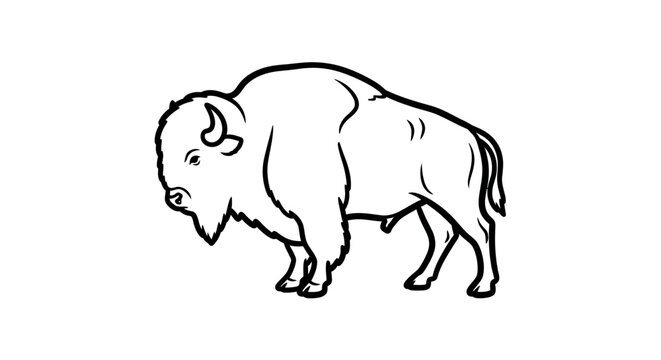 Bison standing in profile view.