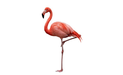 pink flamingo on white background © Mdlina