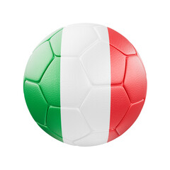 Fototapeta premium Italy Flag Soccer Ball – Football 3D Render Isolated