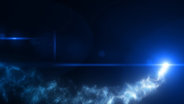 Abstract blue glowing energy magic particle comet flying along the path line futuristic hi-tech. Video 4k, motion design