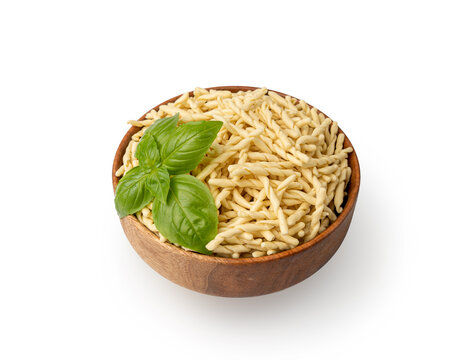 Raw Trofie Pasta, Dry Italian Macaroni, Traditional Genoa Food, Raw Noodle, Modern Ligurian Cuisine