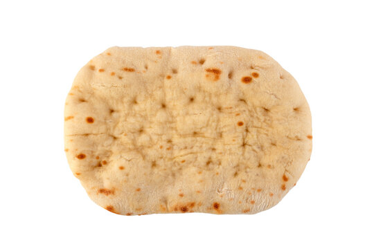 Dough for pizza pinsa romana isolated on white background with clipping path