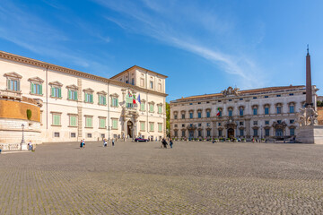 Naklejka premium Quirinale palace (official residence of president of Italy) and Constitutional court on Quirinale square in Rome