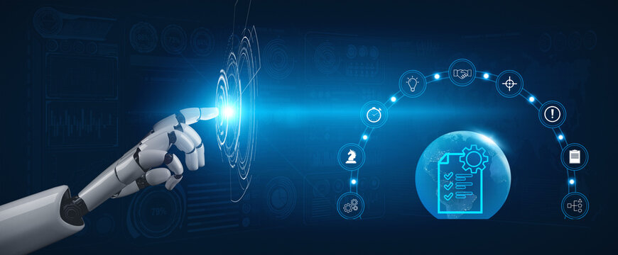 AI for global project management solutions and services. An AI strategy for business planning and execution to achieve project goals worldwide. Motif