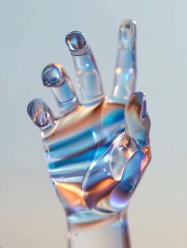 Transparent hand gestures captured in slow motion