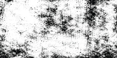 Vintage black ink splash on a dirty textured paper wall creates a dark grunge pattern design with an old paint splatter element and a dusty vector border frame