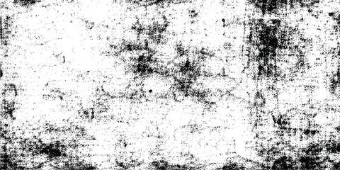 Vintage black ink paint on a rough grunge wall texture creates an aged paper pattern backdrop with an antique dirty border design and an old grungy metal frame effect