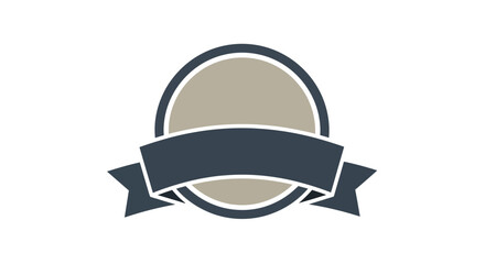 Fototapeta premium Simple elegant badge icon with ribbon banner.