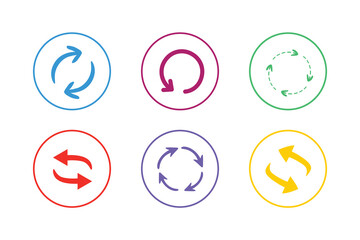 Colorful circular arrows direction flow motion flat design vector illustration