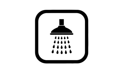 Obraz premium Vector illustration&nbsp;of shower head icon with water drops on a transparent background
