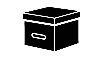 Vector illustration&nbsp;of cardboard box icon on a transparent background