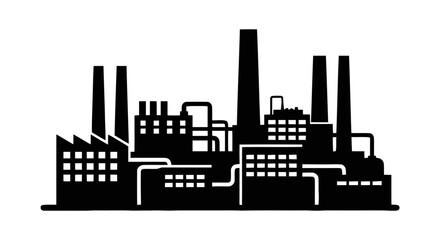 Naklejka premium Vector illustration&nbsp;of industrial factory icon on a transparent background
