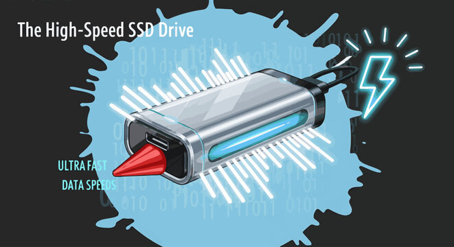 High-speed SSD drive with ultrafast data transfer technology