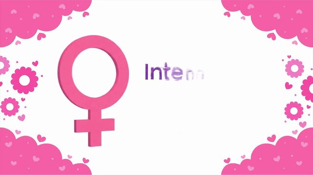 A global woman empowerment symbol with female equality right international icons
