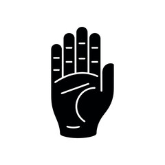 Obraz premium Black hand with white lines palm fingers