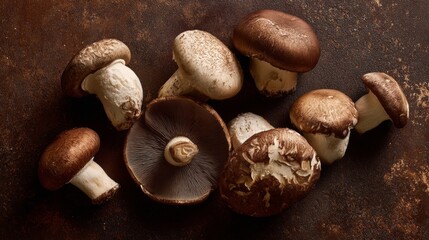 Fototapeta premium Mushrooms on a wooden table