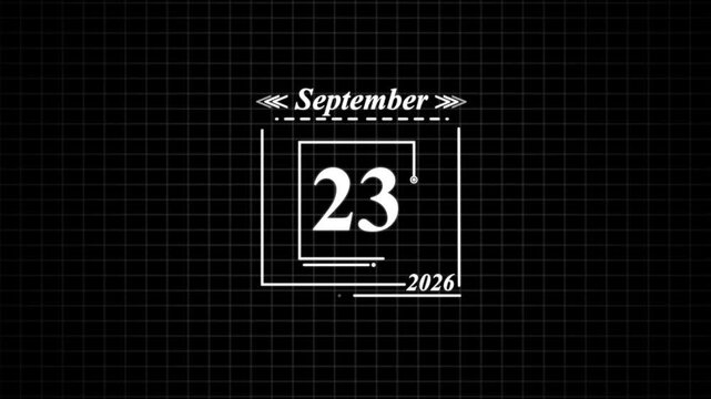 September 23 2026 calendar date graphic . Highlighting date Very important date on the calendar.