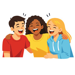 Group of friends laughing together