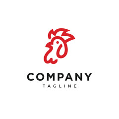 Simple Rooster Line Art Logo Icon Vector © Imam