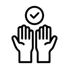 Obraz premium Hands And Check Mark Icon
