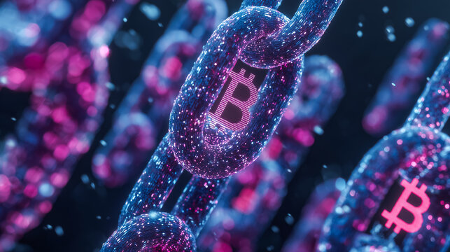 Futuristic fintech concept representing blockchain networks and cryptocurrency ecosystems