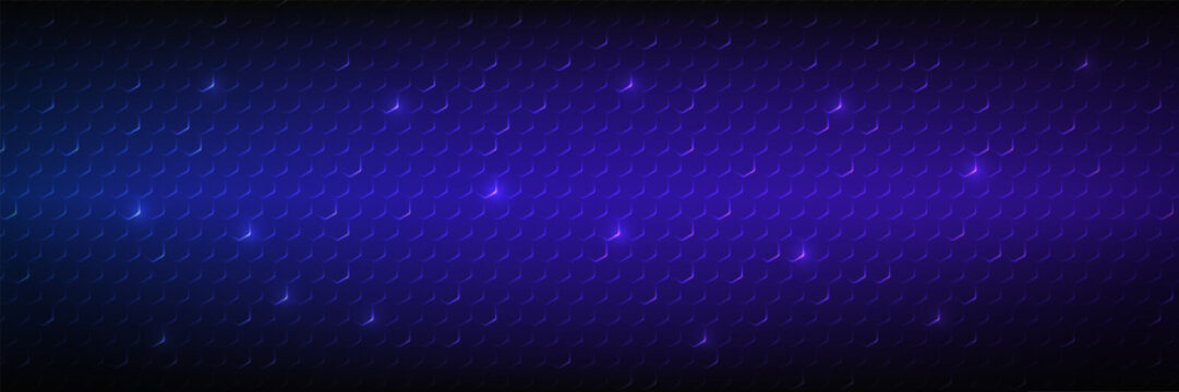 Hexagon background. Abstract science texture with glowing elements. Blue tech pattern. Digital data design. Medical or business template. Geometric honeycomb backdrop. Vector illustration.