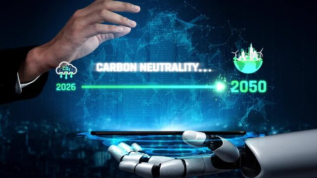 AI helps achieve carbon neutrality by tracking carbon, neutrality, and reduction plans across the 2024 to 2050 timeline Marrow