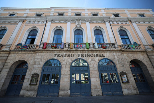 Teatro Principal of Burgos, Spain, front facade of theatre building