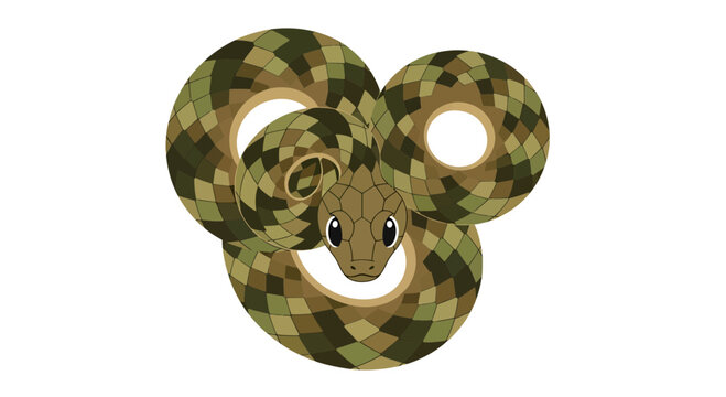 Snake Vector Illustration, Camouflage Style Graphic, Wildlife Design for Nature Concepts