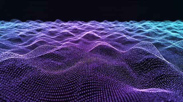 Abstract digital wave pattern in shades of blue and purple