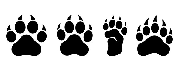 Animal paw solid icon vector © Farha