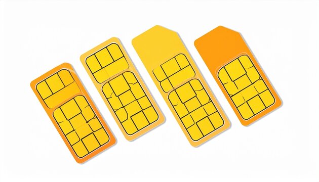 sim cards isolated on white