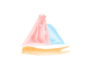 水彩風ヨット