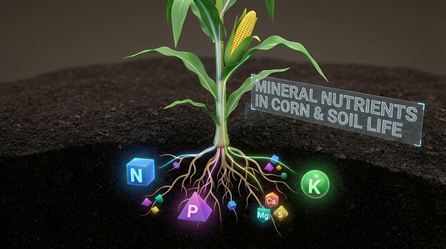 Mineral nutrients in corn plants and soil life