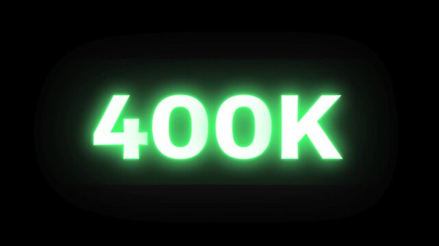 400K Glowing Green Neon Text Animation on Dark Black Background	