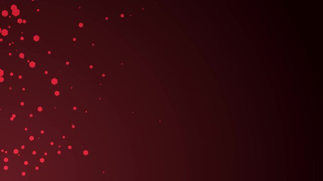 Hexagonal bokeh gradient background animation, Scattered hexagonal bokeh shapes animated